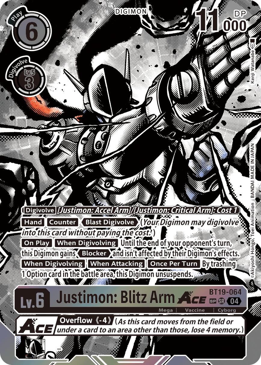 Justimon: Blitz Arm ACE (BT19-064) (Textured)