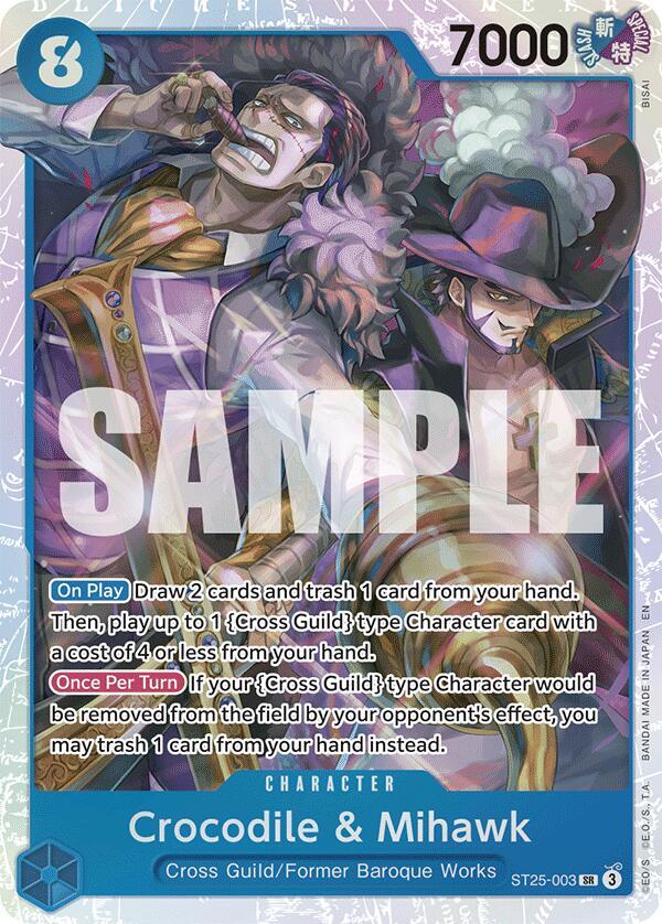 Crocodile & Mihawk ST25-003 (Starter Deck 25: BLUE Buggy)  - Foil