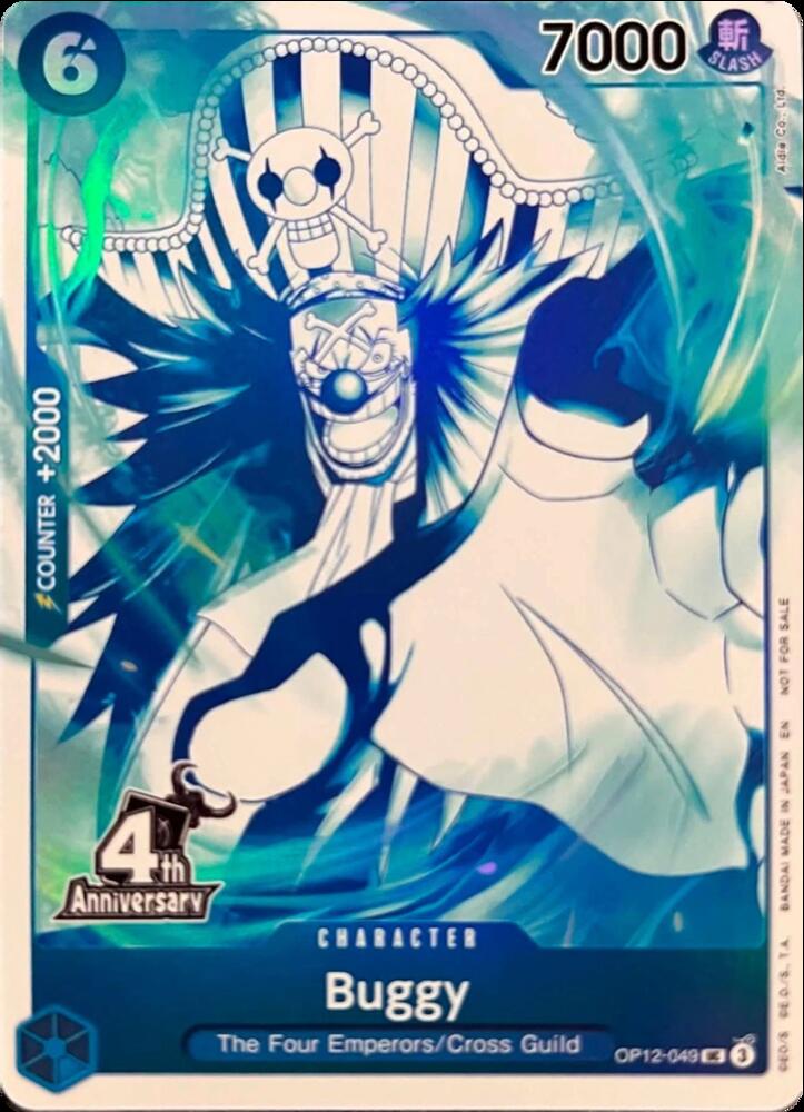 Buggy (4th Anniversary Treasure Campaign Pack) OP12-049 (One Piece Promotion Cards)  - Foil