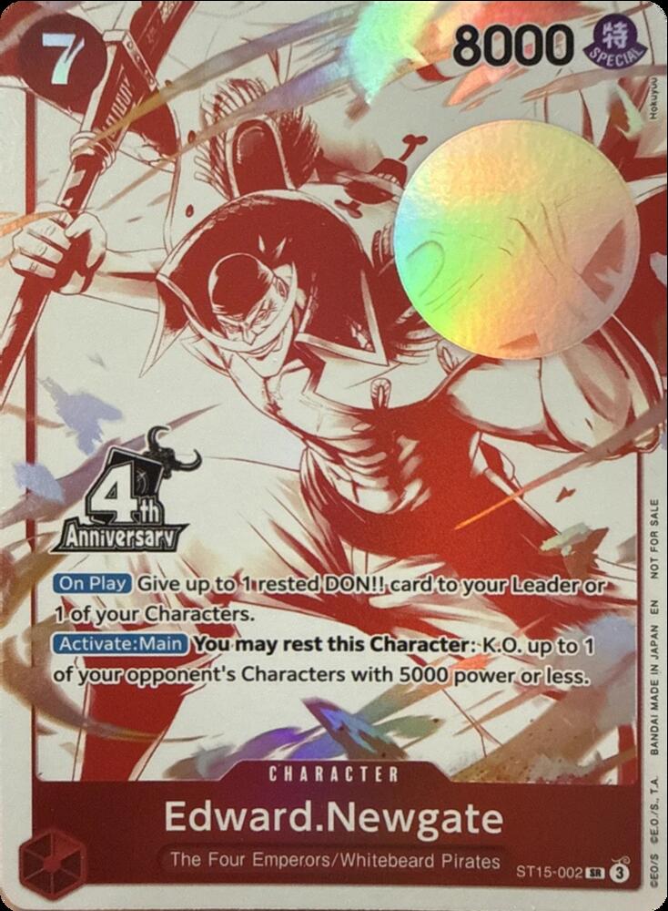 Edward.Newgate (4th Anniversary Treasure Campaign Pack) ST15-002 (One Piece Promotion Cards)  - Foil