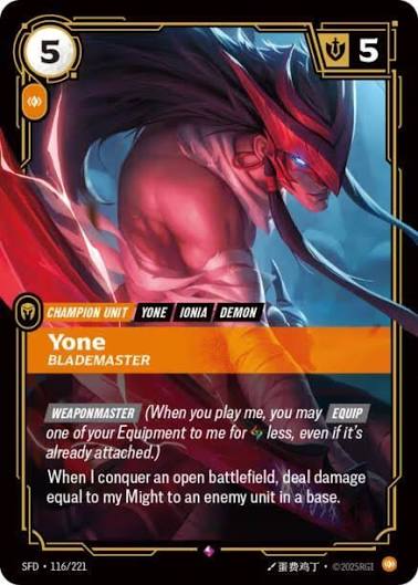 Yone - Blademaster 116/221 (Riftbound Organized Play Promotional Cards)  - Holofoil