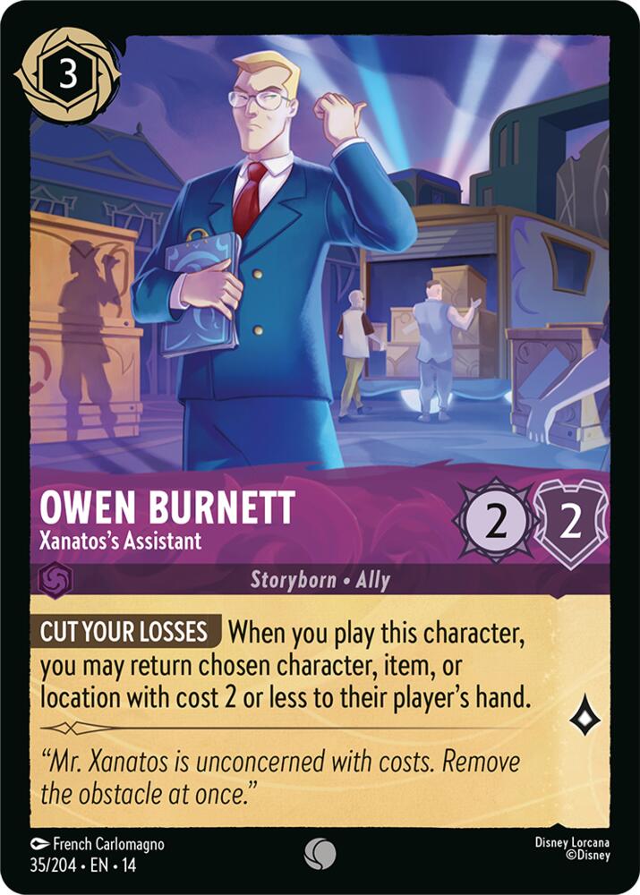 Owen Burnett, Xanatos's Assistant 35/204 (Hyperia City)  - Cold Foil