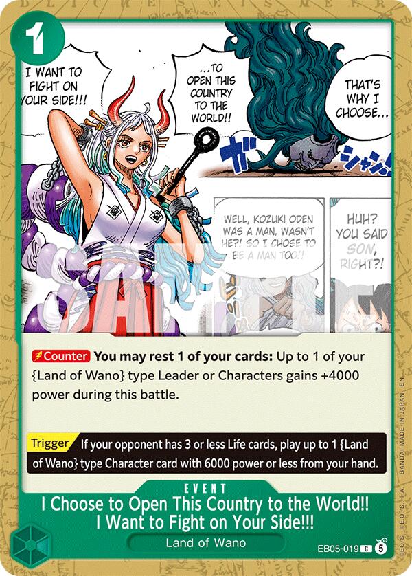 I Choose to Open This Country to the World!! I Want to Fight on Your Side!!! EB05-019 (Extra Booster: One Piece Heroines Edition Vol. 2) 