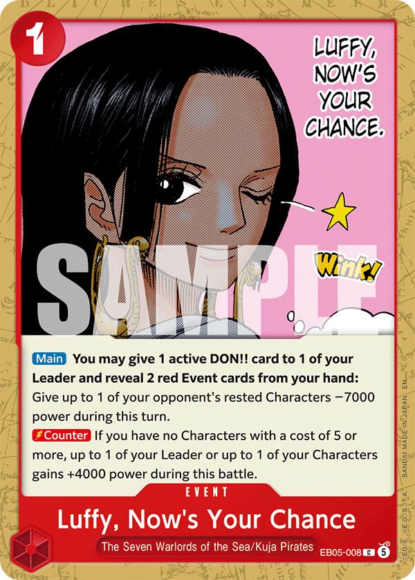 Luffy, Now's Your Chance EB05-008 (Extra Booster: One Piece Heroines Edition Vol. 2) 