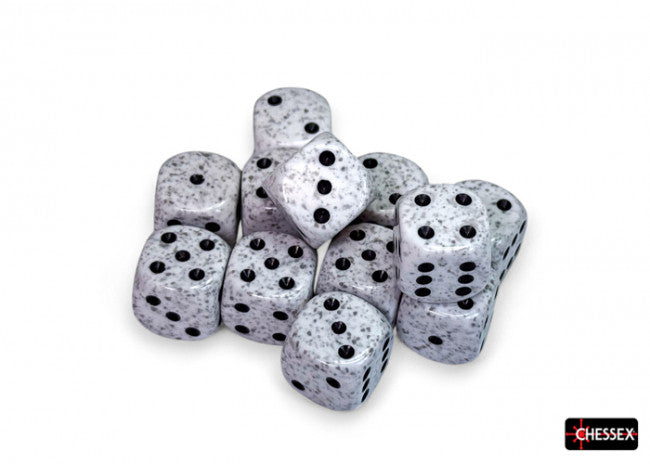 CHX 25711 Speckled 16mm D6 Arctic Camo Dice Block (12 dice) (black light reactive)