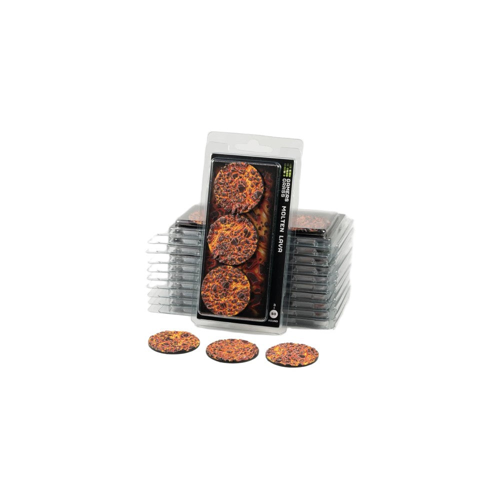 Gamers Grass - Battle Ready Toppers - Molten Lava - Round 50mm (x3)