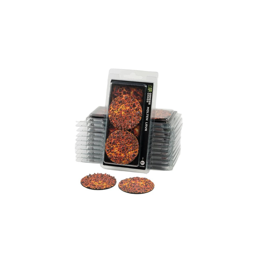 Gamers Grass - Battle Ready Toppers - Molten Lava - Round 60mm (x2)