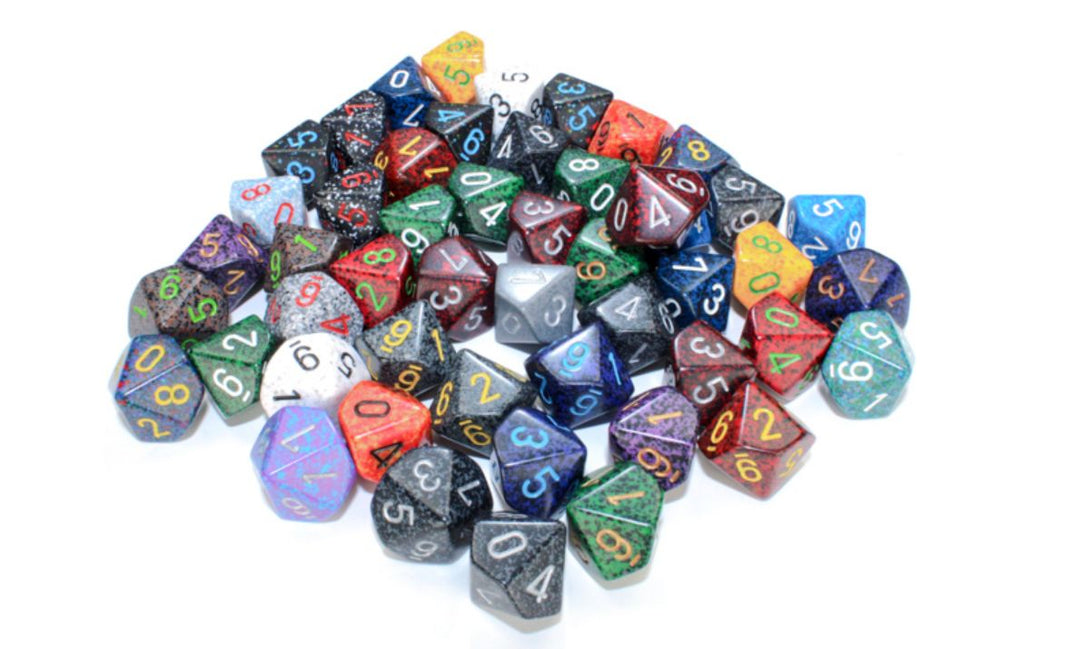 CHX 29310 Speckled Bag of 50 Assorted Polyhedral d10