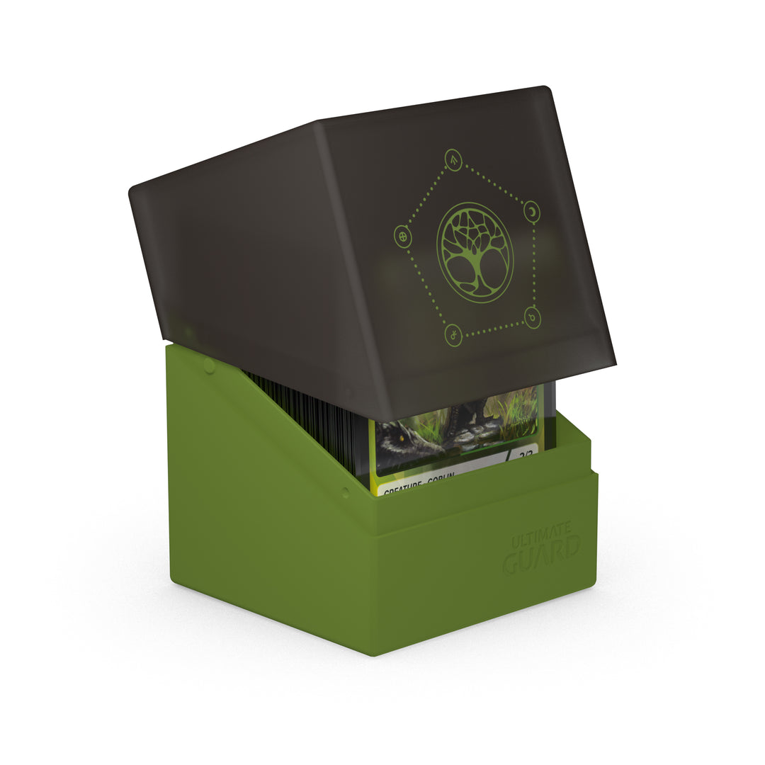 Ultimate Guard: Deck Box – Boulder 100+ – Druidic Secrets: Arbor (Olive Green)