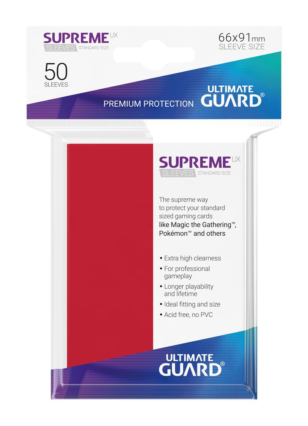 Ultimate Guard: Sleeves – Supreme UX – Red (50-Pack)