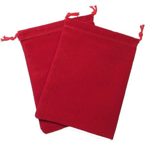 CHX 02394 Dice Bag Suedecloth (L) Red 5" x 7 1/2