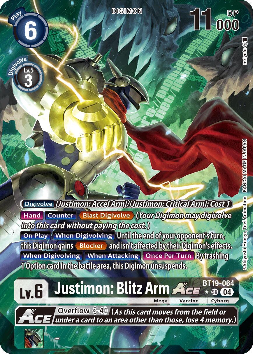 Justimon: Blitz Arm ACE (BT19-064) (Alternate Art)