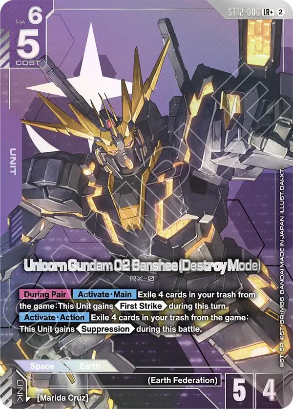 Unicorn Gundam 02 Banshee (Destroy Mode) (ST12-006) (LR+) (Alternative Art)