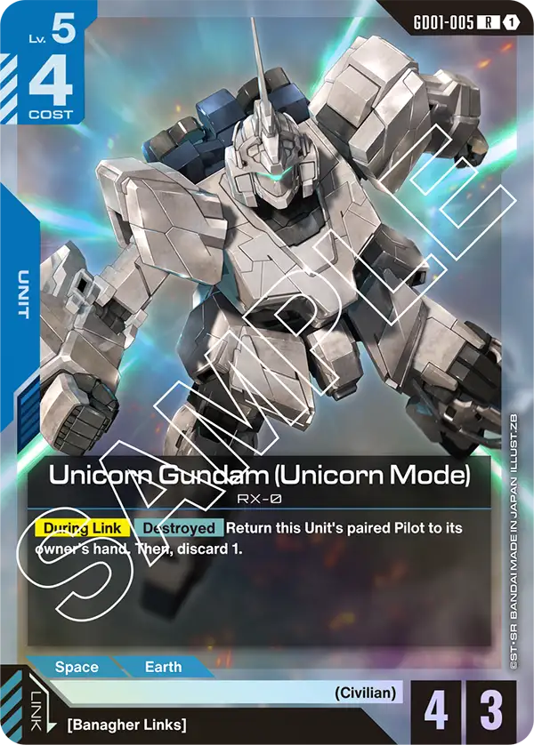 Unicorn Gundam (Unicorn Mode) (GD01-005)