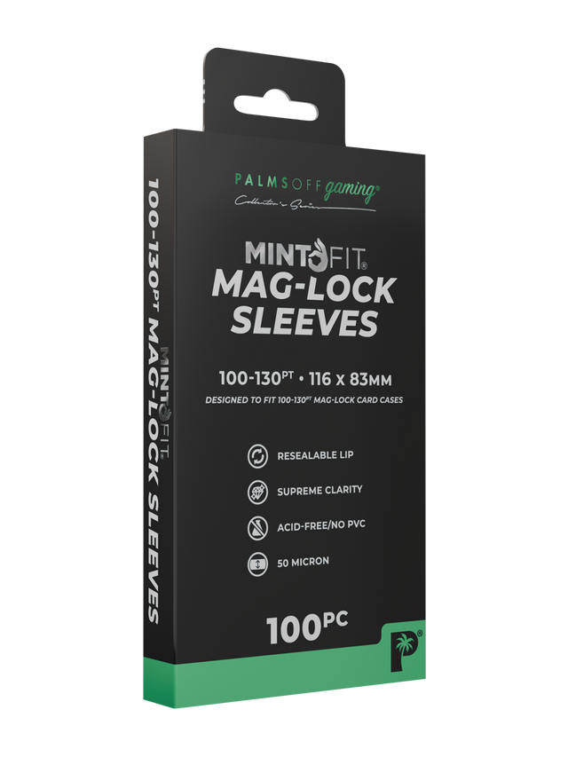MintFit Mag-Lock Card Case Sleeves (100-130pt) - 100pc
