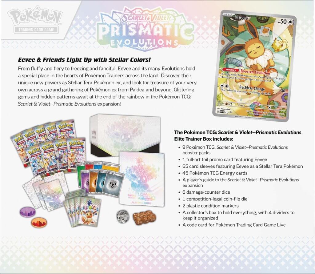 POKÉMON TCG Scarlet & Violet 8.5 Prismatic Evolutions Elite Trainer Box (Pre-order)