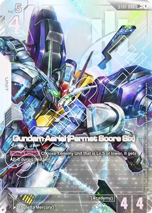 Gundam Aerial (Permet Score Six) (ST01-006) (LR+) (Alternative Art)