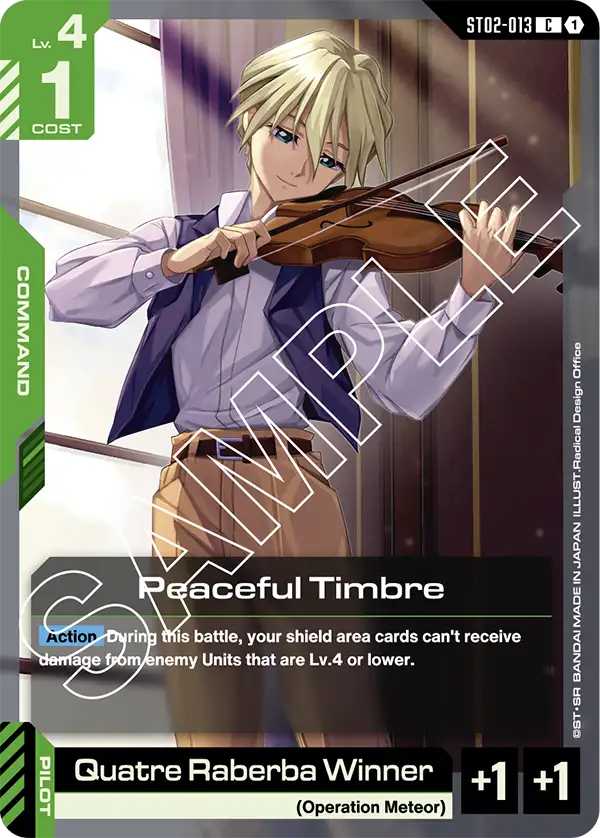 Peaceful Timbre / Quatre Raberba Winner (ST02-013)