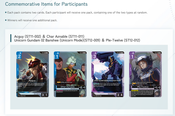 Gundam ST11-ST14 Release Event - Saturday 26th Sept - 10:30am