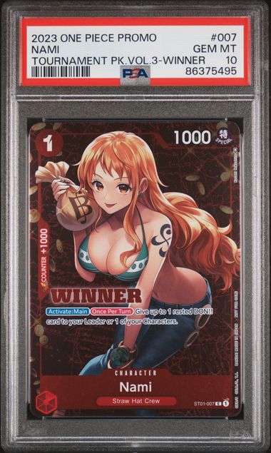 PSA 10 - 2023 Tournament Pack Vol.3 Winner - Nami - GEM MT 10
