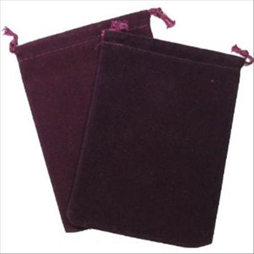 CHX 02393 Dice Bag Suedecloth (L) Burgundy 5" x 7 1/2