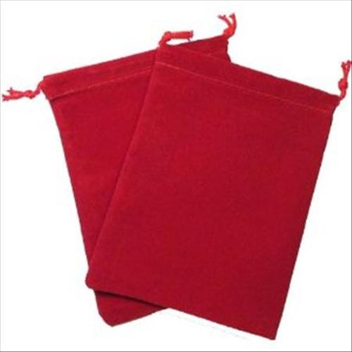 CHX 02374 Dice Bag Suedecloth (S) Red 4" x 5 1/2