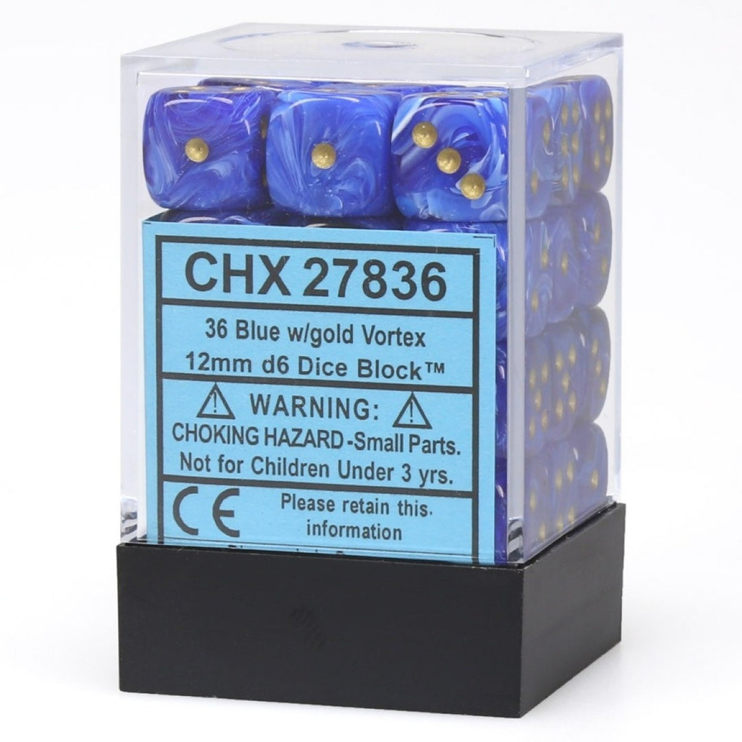 CHX 27836 Vortex 12mm d6 Blue/Gold Block (36)