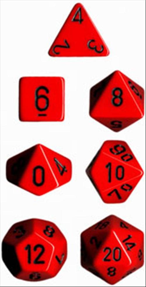 CHX 25414 Opaque Polyhedral Red/black 7-Die Set