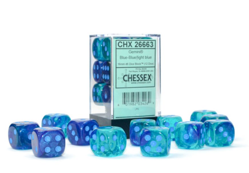 CHX 26663 Gemini 16mm d6 Blue-Blue/Light Blue Luminary Block (12)