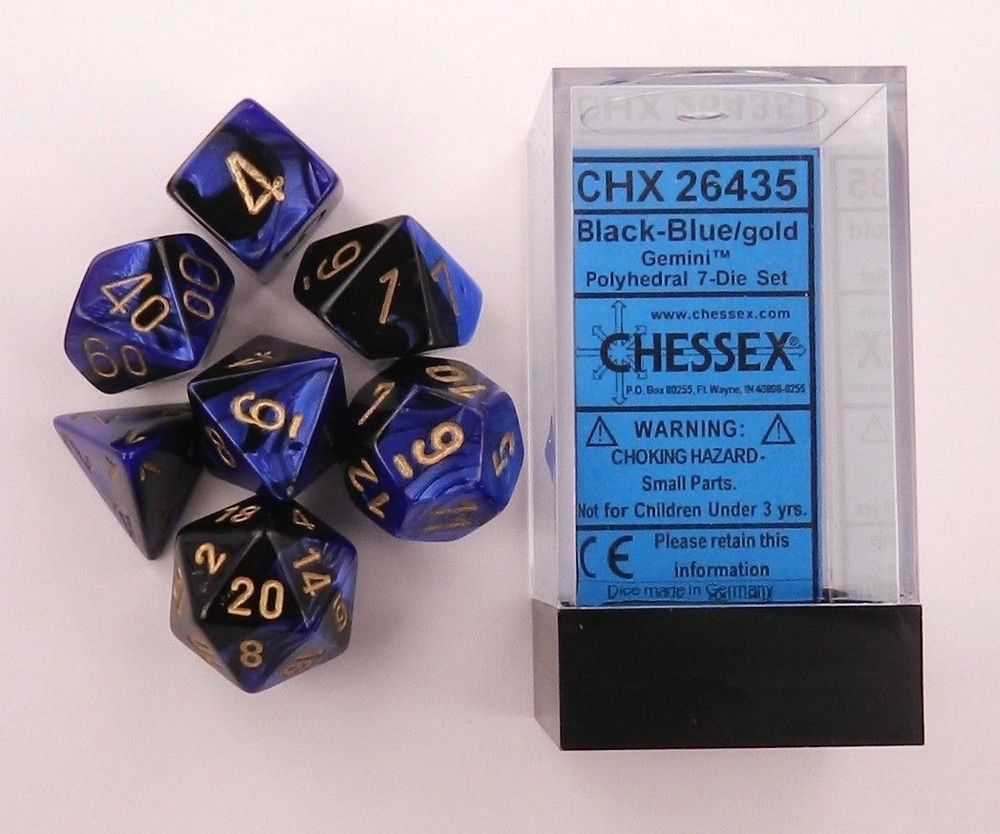 CHX 26435 Gemini Black-Blue/Gold 7-Die Set