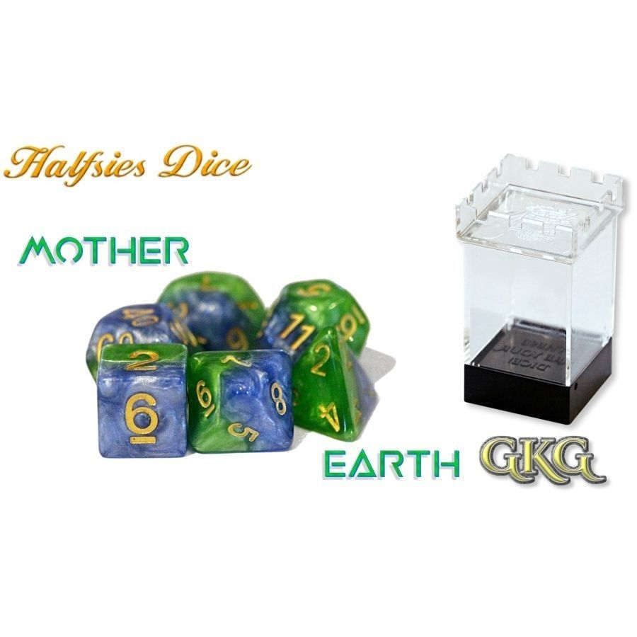 Halfsies Dice - Mother Earth with Upgraded Dice Case