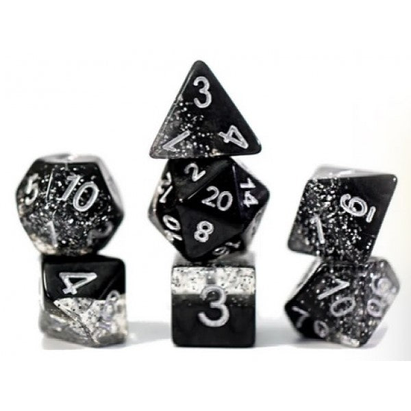 Gatekeeper Halfsies Dice - Glitter Edition - Black